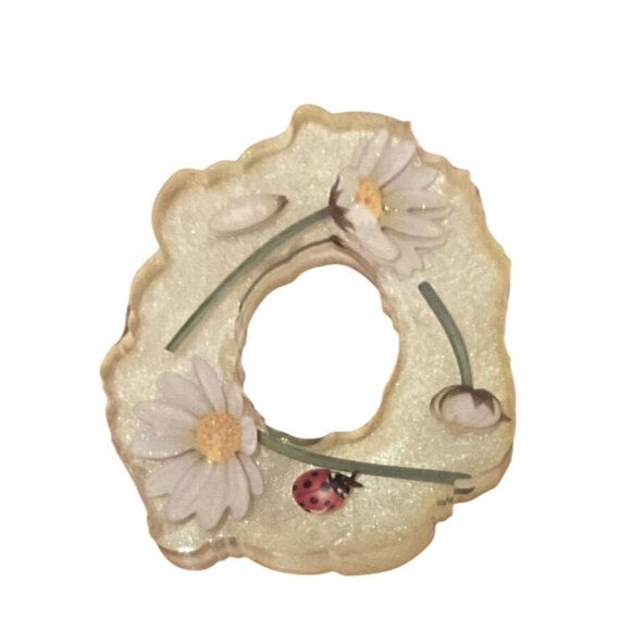 Vtg Lucite Daisy Coasters Set of 4 Cottage Country Spring  Retro 3.25" x 3.5" - Picture 3 of 6